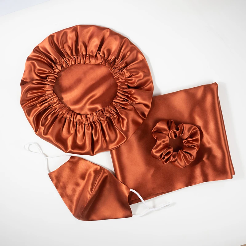 Women Best 100% Mulberry Silk Hair Care nightcap Sleeping Turban Silk Pillow case Pillowcase and Bonnet Sets