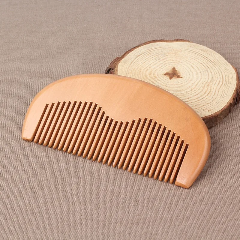Free customized logo handmade wooden comb for daily hair and beard care comb