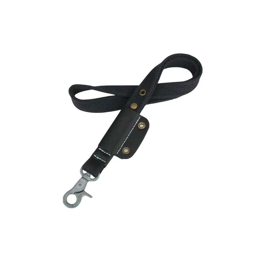 Black rugged lanyard custom OEM rivet neck strap for key and wallet