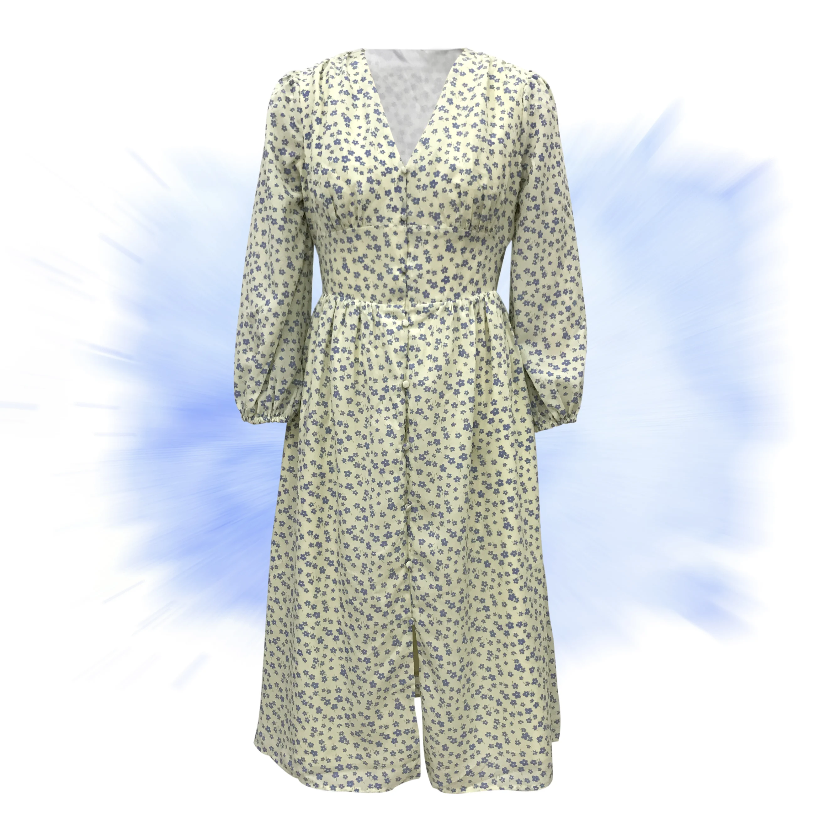 2023 Hot Sales Clothes Women Dress Ladies Casual Vestido Long Sleeves Korean Floral Bohemian Dresses