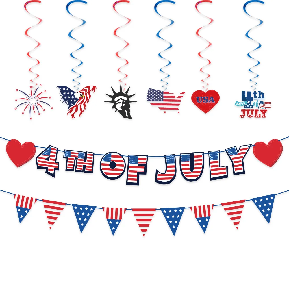 New USA Independence Day Balloon Set 12 inch Latex Balloon 18 inch Foil Balloon Set Party Decoration