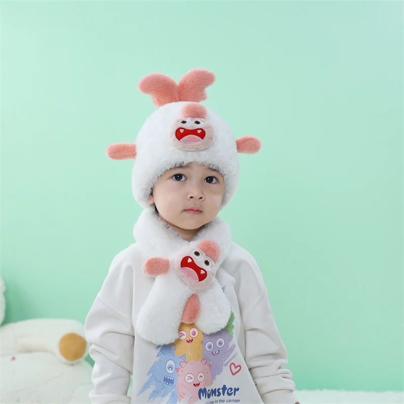 High Quality Cute Sweet Design Winter Knitted Hat and Scarf Set for Girls Warm and Stylish for Kids