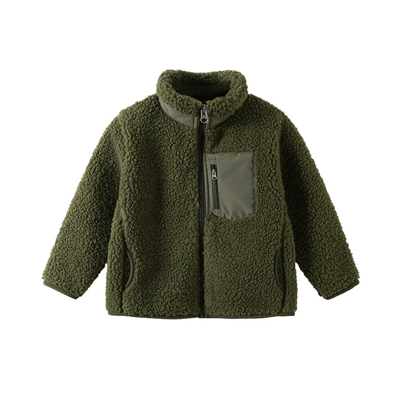 Handsome Boys Fleece Cardigan Autumn and Winter Heattech Outwear with Zipper Closure Kids Spring and Fall Tops