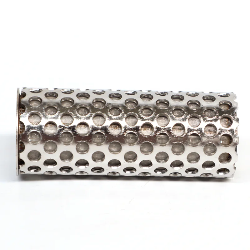 304 316 Stainless Steel Wire Mesh Filters Cylinder Perforated Round Hole Filter Tube Mesh Filter
