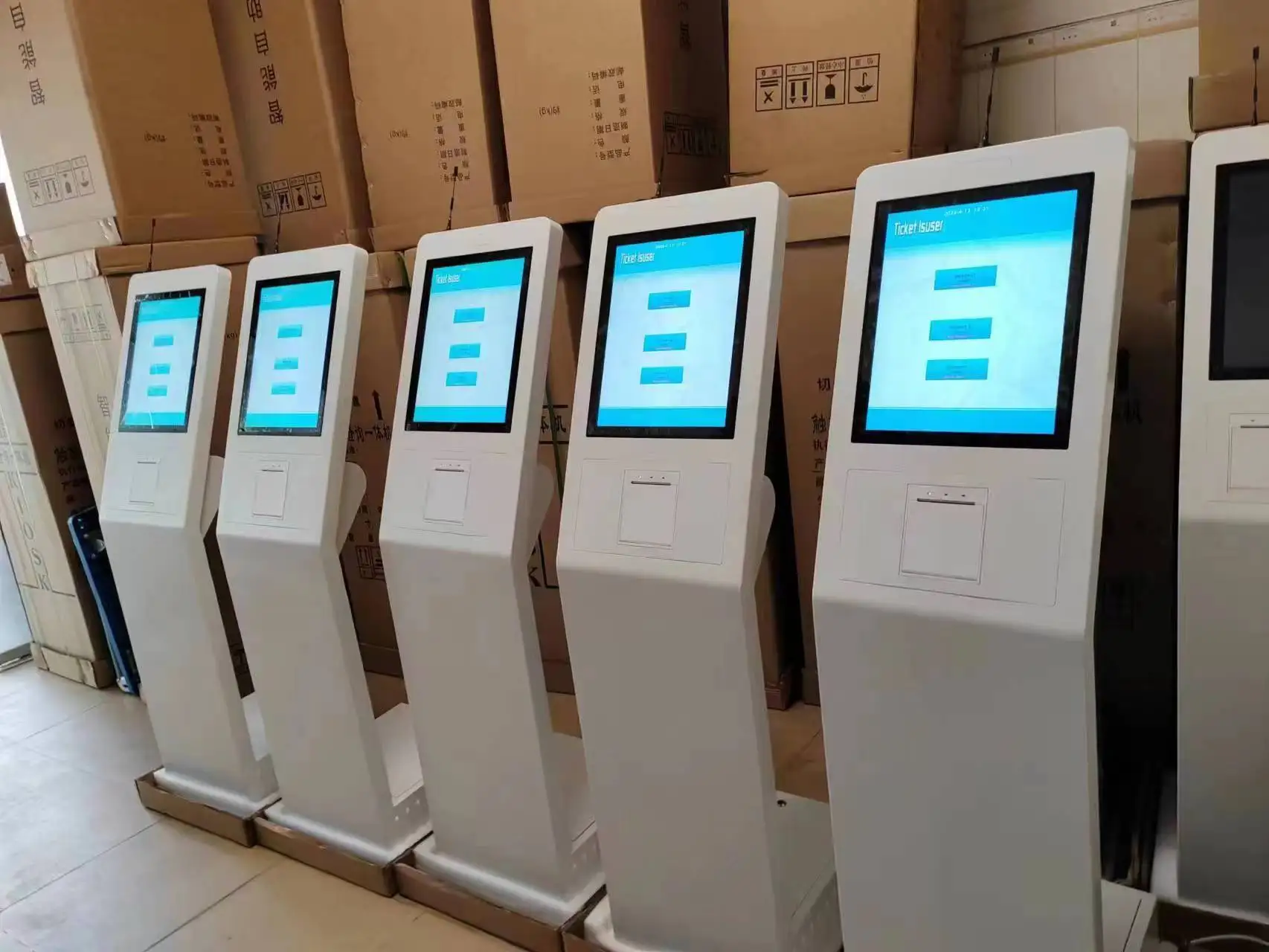 Factory sell professional QMS 17 inch 19 inch  floor standing bank queue kiosk LED display counter call unit for queue system