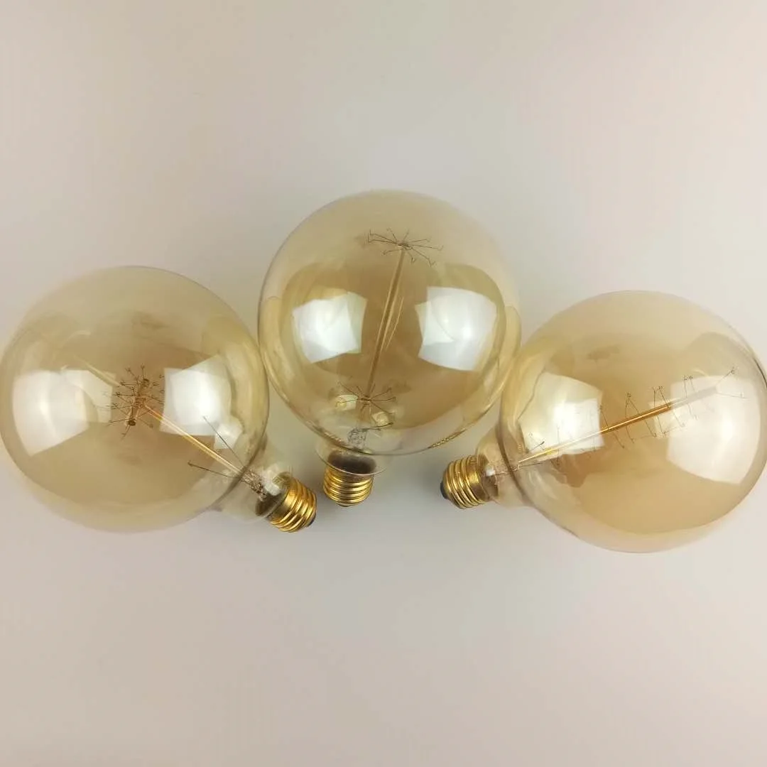 Wholesale E27 Vintage Globe edison bulb lamp 240V 60W Edison carbon filament Light Bulb g125