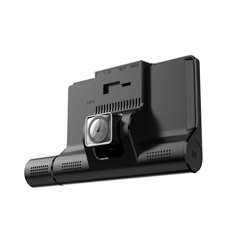 160 градусов Dashcam Mini 4 дюймовый Dash Cam Hd 3 канальный автомобильный видеорегистратор с двойной камерой безопасности камера для автомобиля Dvr De в машине