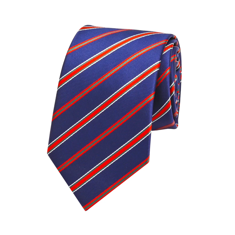 YiLi Handmade Jacquard Woven Microfiber Polyester Orange Brown Tie