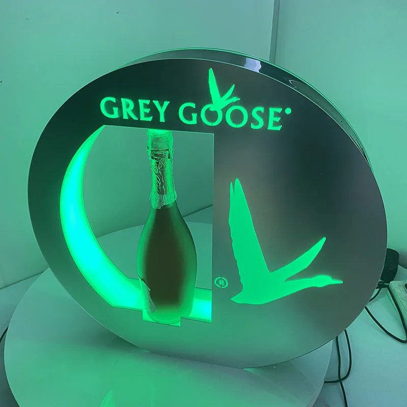 2024  OEM Mirror LED Bottle Glorifier Grey Goose Bottle presenter for Party Night Club