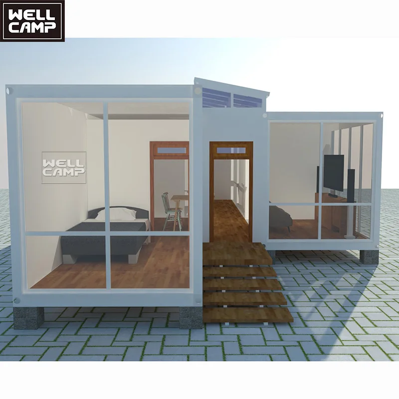 WELLCAMP роскошные плоские контейнерные дома Китай прочные и долговечные сборные вилла отель легко