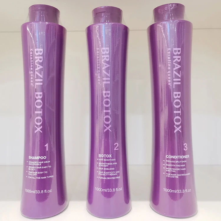 Factory Wholesale 1000ml Coffee Brazilian Keratin Treatment Smoothing Cream Shampoo Mask Set