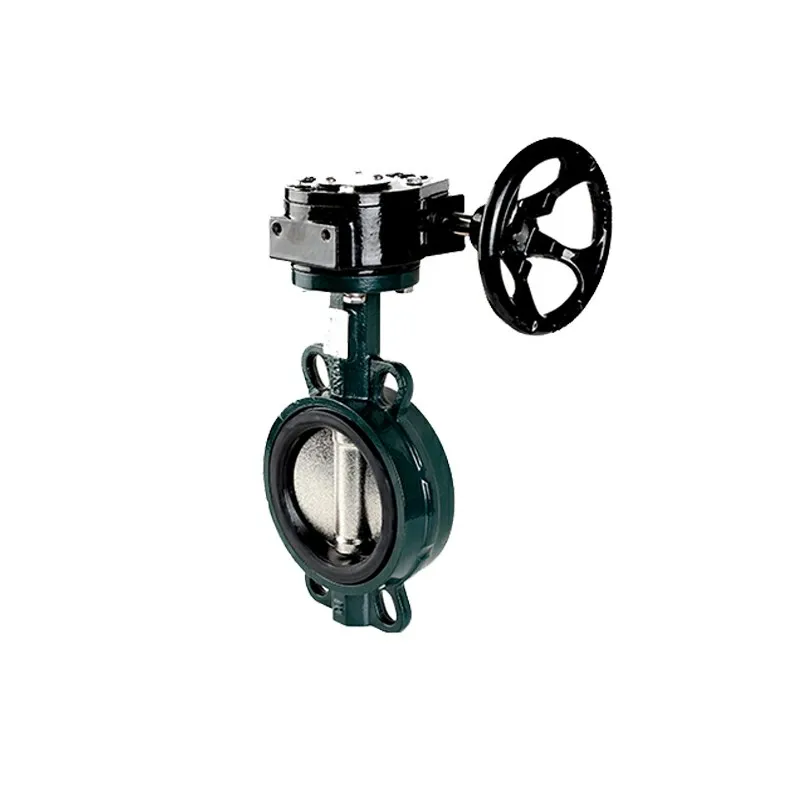 Manual Valves Ductile Iron Soft Seal Gear Worm  Wafer Type Butterfly Valve