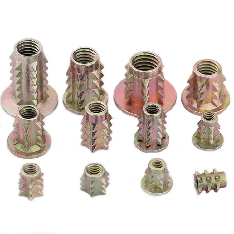 M3-M10 1/4 5/16 3/8 Galvanized Threaded Steel Furniture Wood Insert Nuts