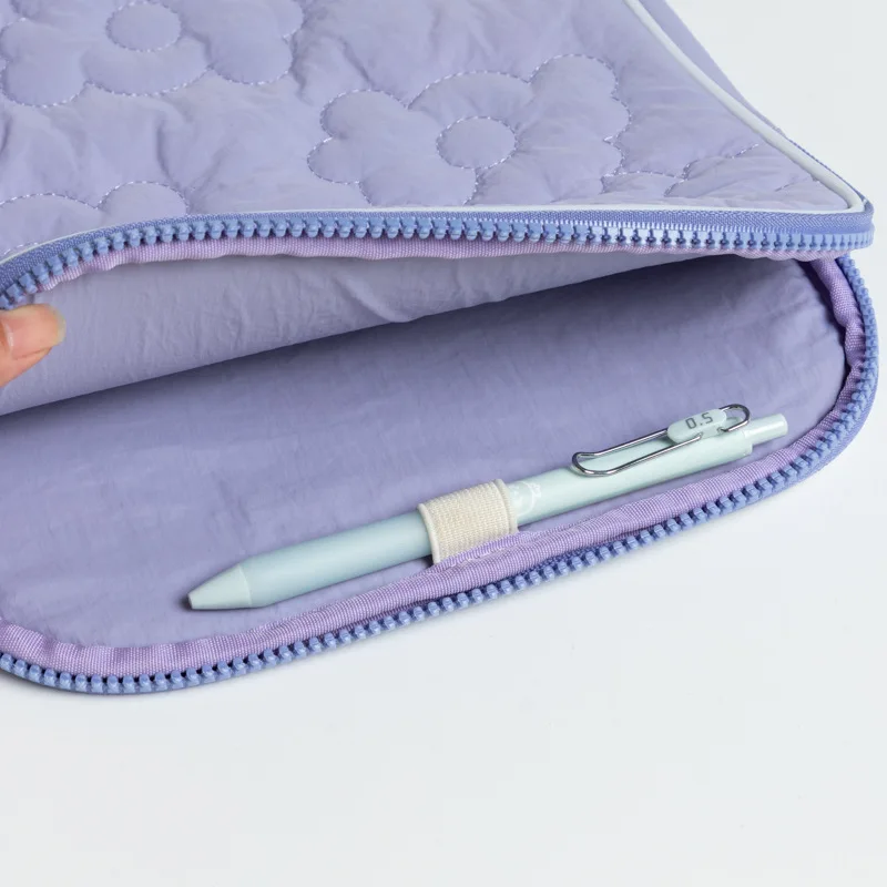 Custom Label Japanese Style computer bag portable Quilted Puffer travel storage bag clutch Girls students Tablet bags for Ipad