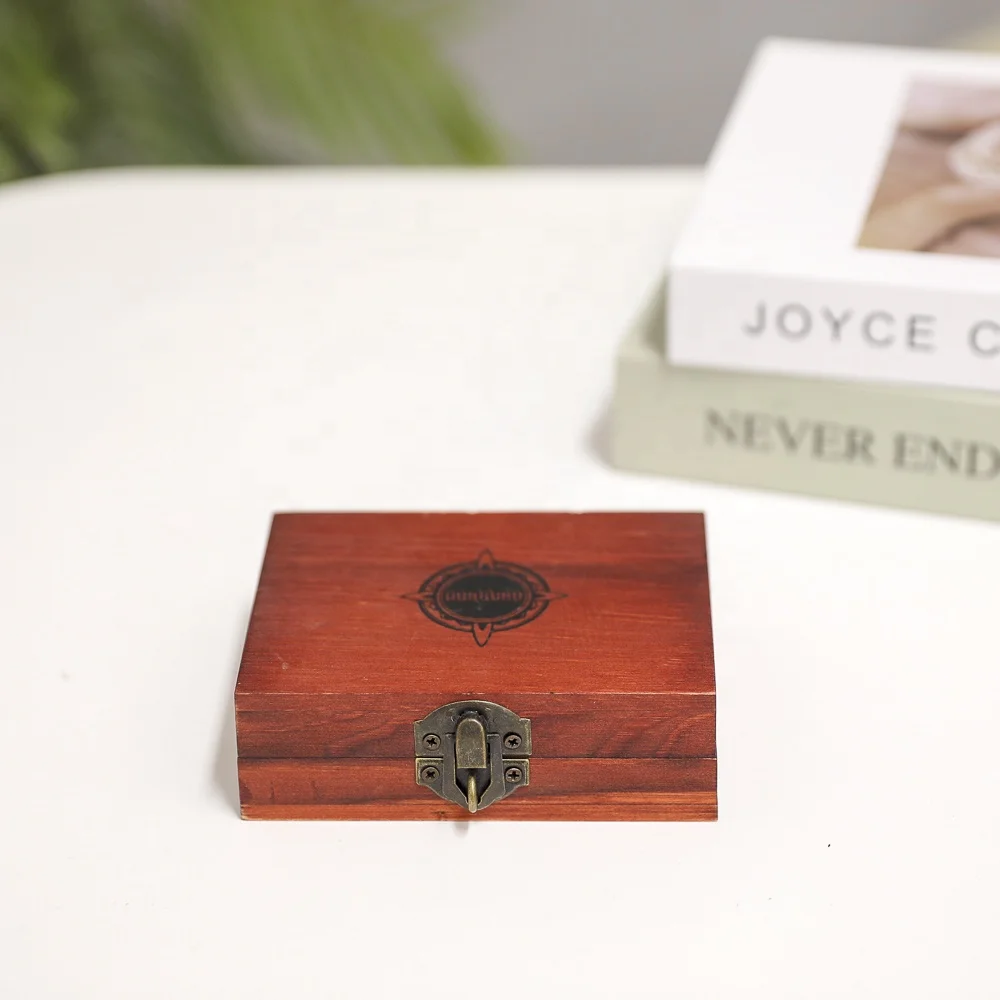 antique luxury wooden gift box velvet lining pine wood jewelry packaging storage box