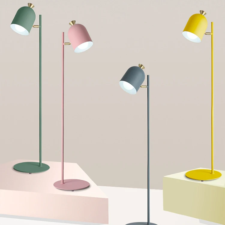 Modern simple Nordic style indoor mirror iron floor lamp light with decoration