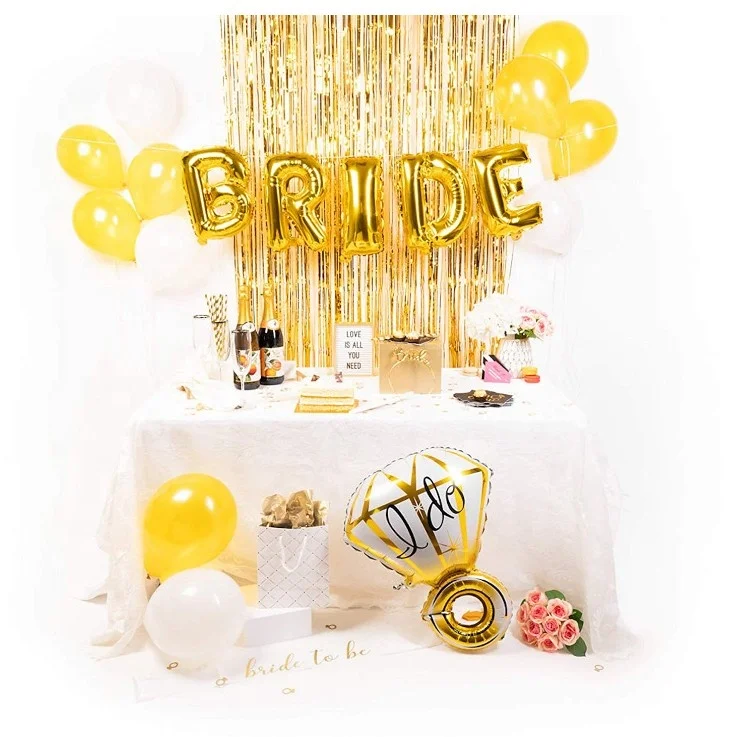2022 Trend Bride To Be Sash Balloons Gold Bridal Shower Bachelorette Party Supplies Decorations Kit for Hen Party Accessories