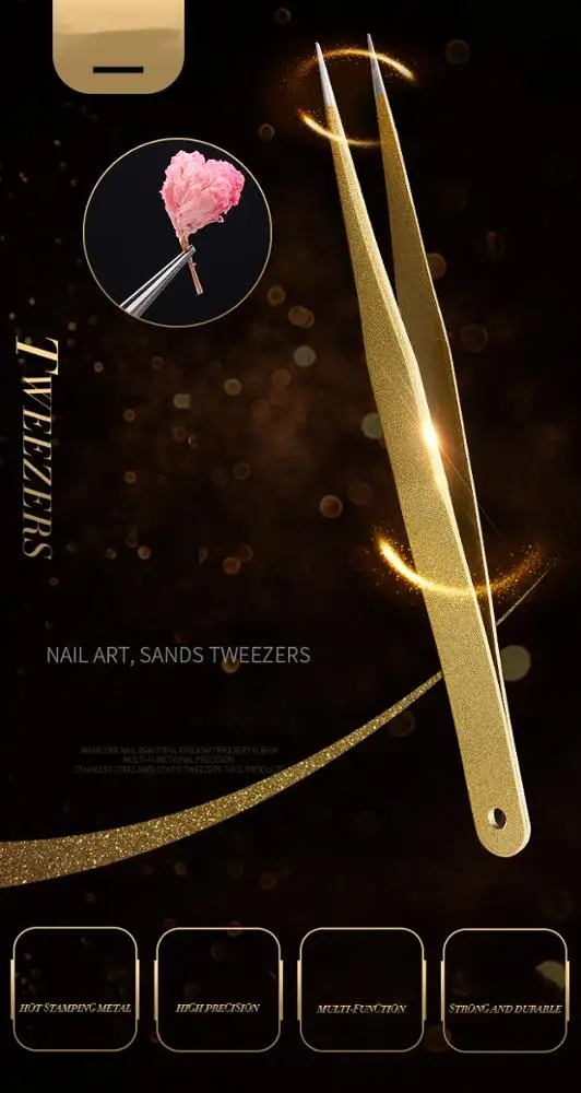 Japanese nail tweezers straight head eyelash grafting tool