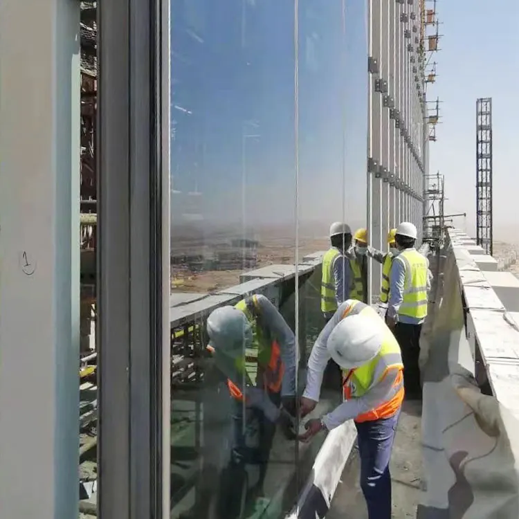 Unitized Glass Curtain Wall System Waterproof Exterior Aluminium Frame Structural Glass Curtain Wall System