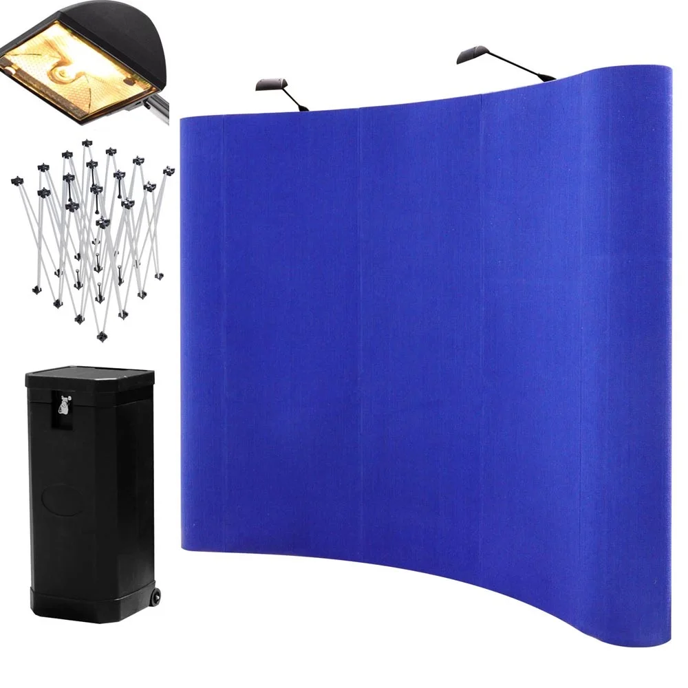 Trade Show Exhibition Portable Spring Pop up Wall Display Aluminum Stand PVC Printed Screen Popup