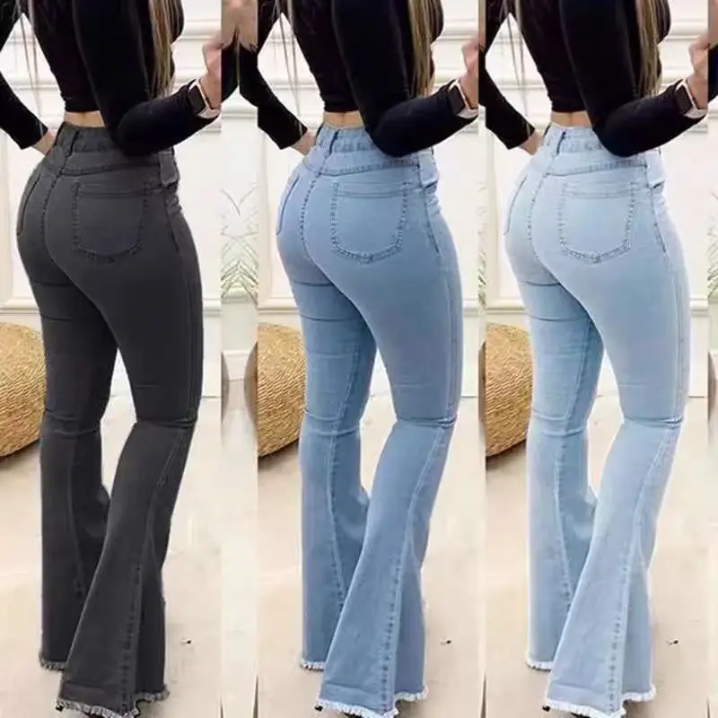 Wholesale Plus Size High Quality Breathable Skinny Women Ladies Denim Casual Jeans Pants