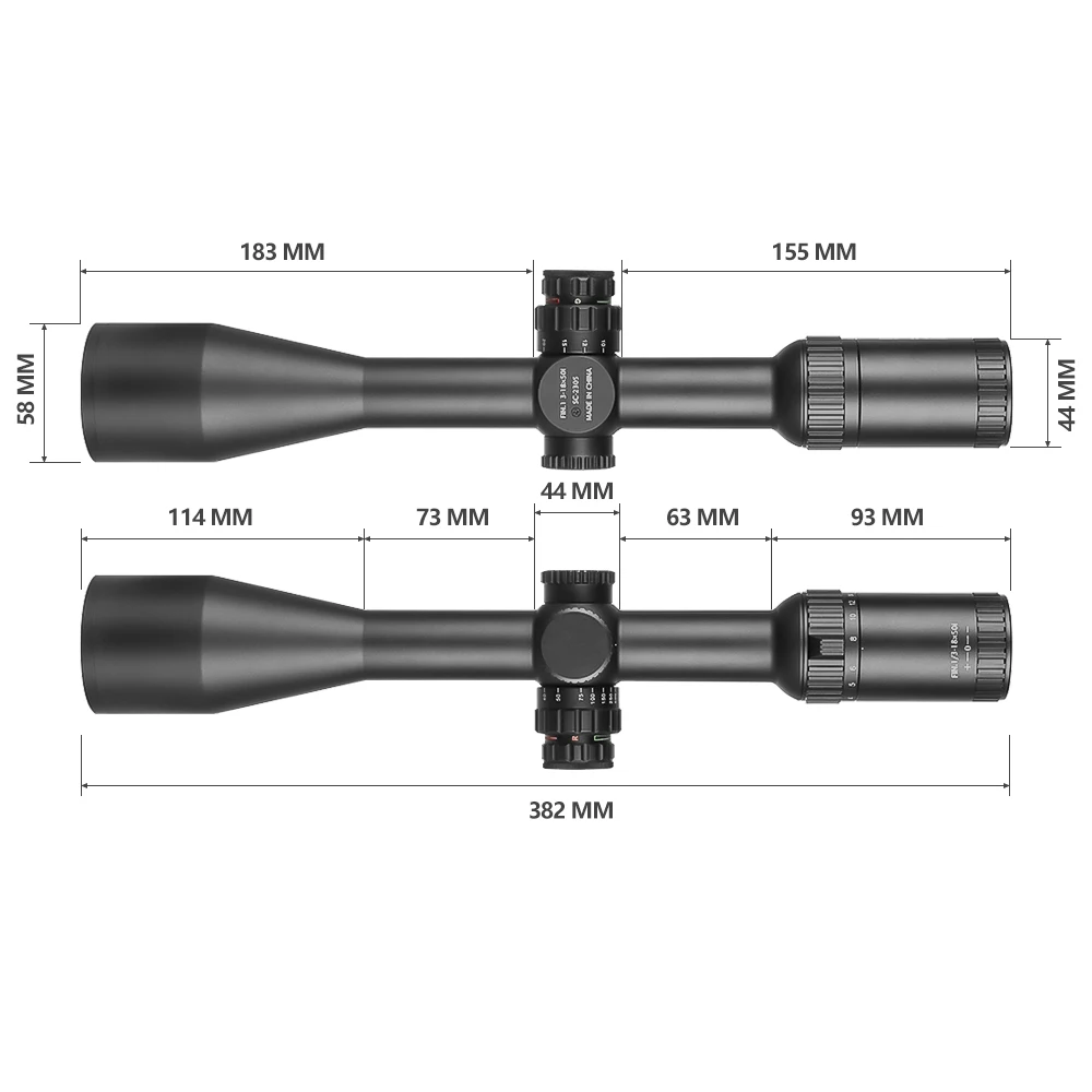 SPINA OPTICS Hunting Optics 3-18x50 WA SF Long Range Tactical Scope Sights