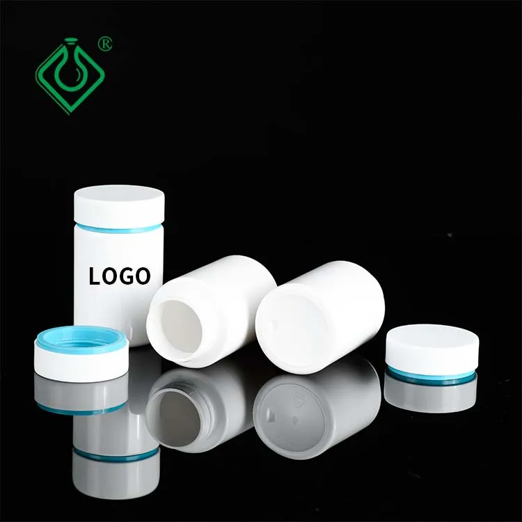 Wholesale pet 200ml vitamin bottle black flip top lid vintage white capsule vitamin bottle
