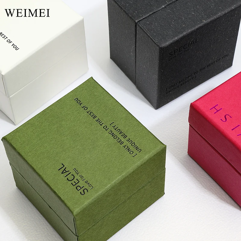 Weimei Oem Custom Logo Paper Jewelry Boxes Base And Lid Cardboard Gift Packaging Box with paper box Silver polishing cloth