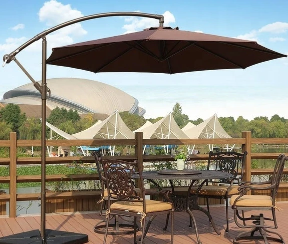 Outdoor Aluminum Luxury Garden Patio Parasol Villas Umbrella Table Umbrella Easy Folding Sun Umbrella for Hotel Restaurant