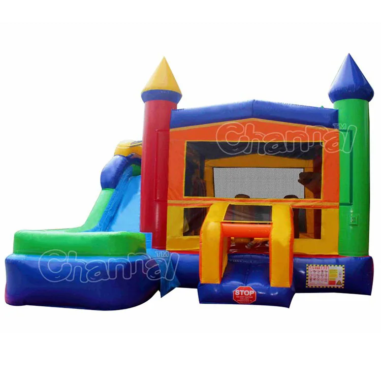 Commercial cheap Module Water Combo inflatable bounce jumper castle slide with pool for wet and dry