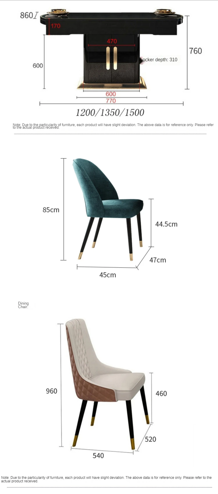 6 chair dining table