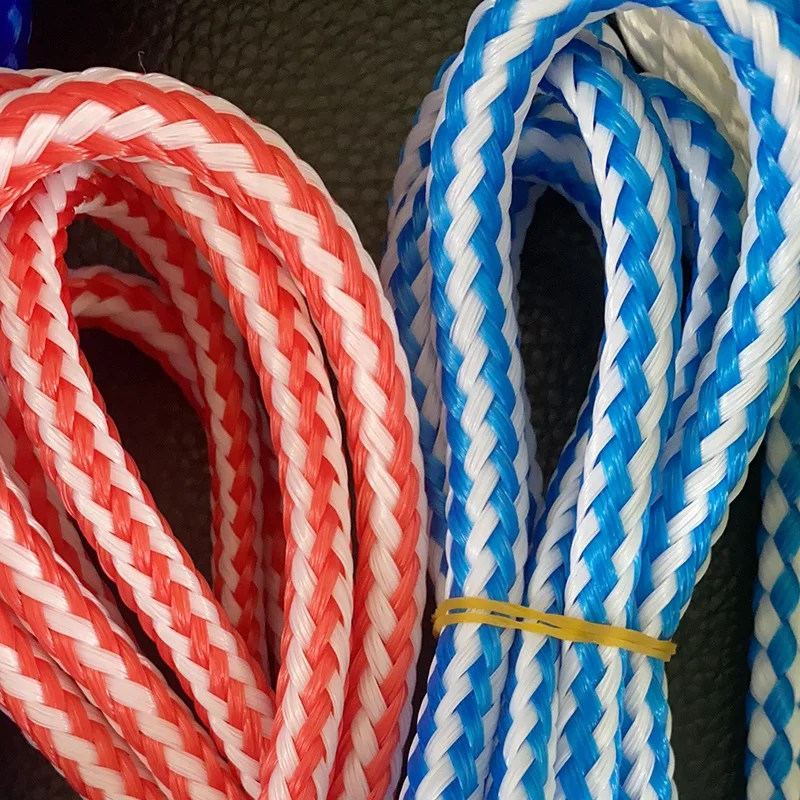 PP PE Hollow Braided Rope Factory Wholesale Water Ski Safety Wakeboard Rope With Eva Handle Floating Surfboard Rope