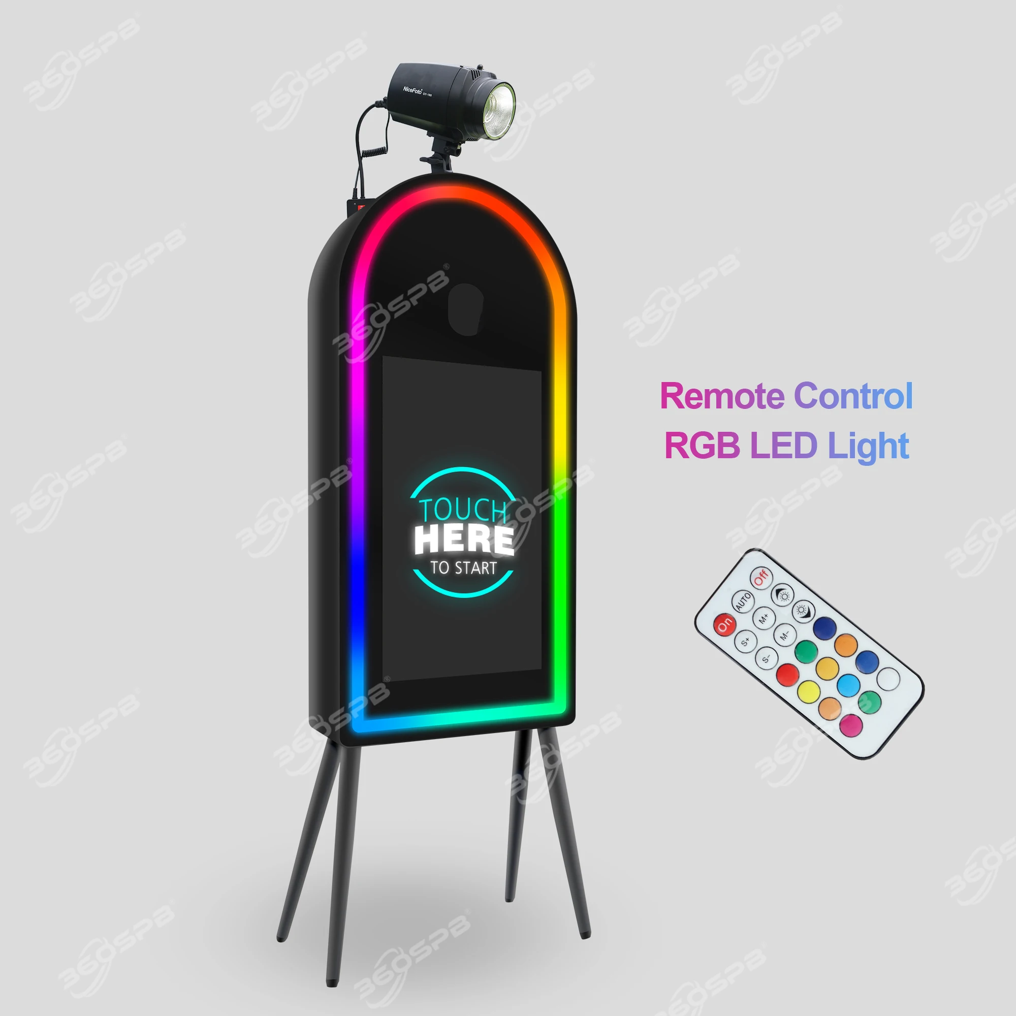 360SPB M10B 55 inches selfie mirror photbooth portable touch screen magic mirror photo booth for wedding with camera printer
