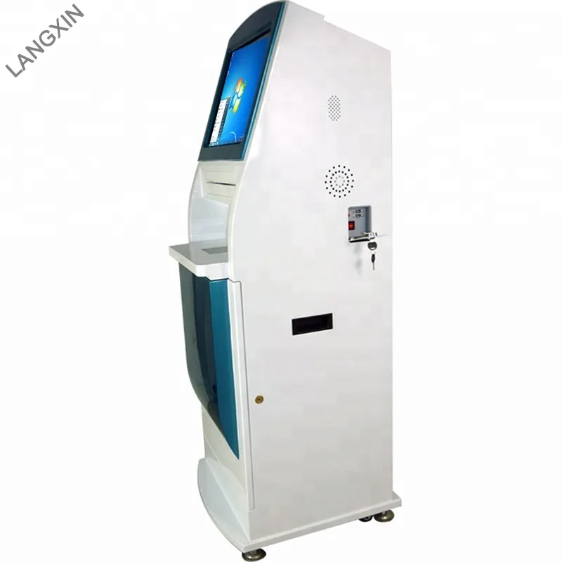 Intelligent Passport scanner kiosk self printing bank card and ID card reader self service cashless payment machine for Airport