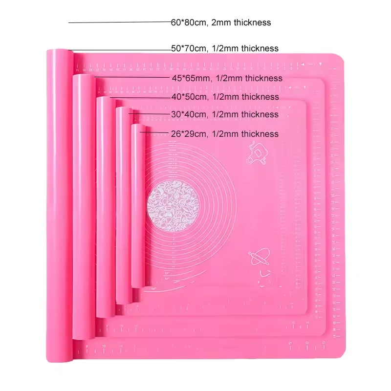 Non-Stick pastry Mat heat resistant reusable kitchen silicone baking mat set For Bake pastry tools with custom logo