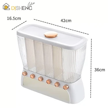 Wholesale Dry Food Storage Containers Dispenser 6 Grids Grain Rice Plastic Storage Box Open Lids Cereal Seal Pot
