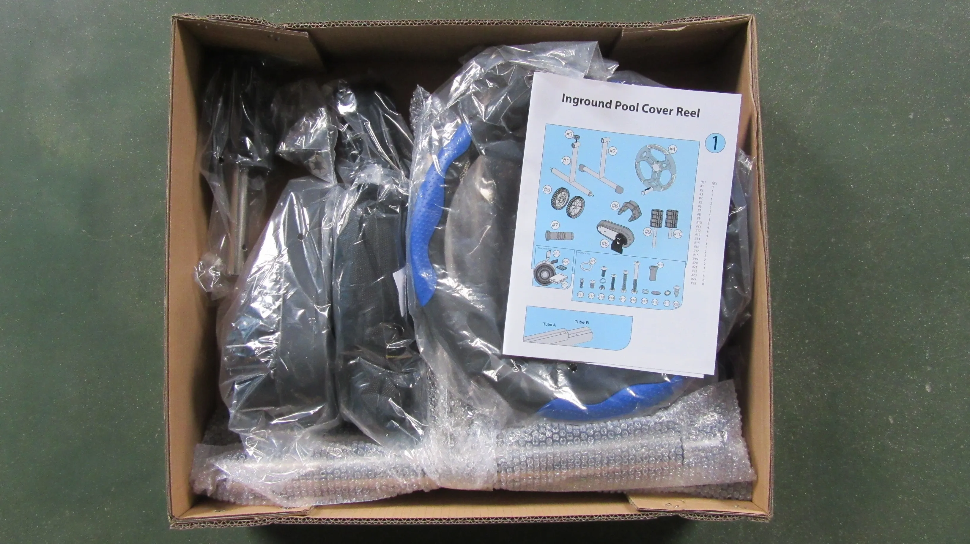 
Cleanwell Wholesale High Quality swimming pool stainless steel cover reel with aluminum pole roller 