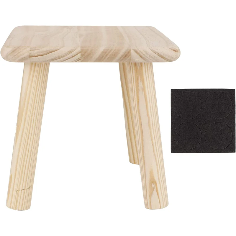 custom Multi Purpose Household Wood Stools Cute Small Bench Child Seat Furniture Stool  Wooden four-legged stool