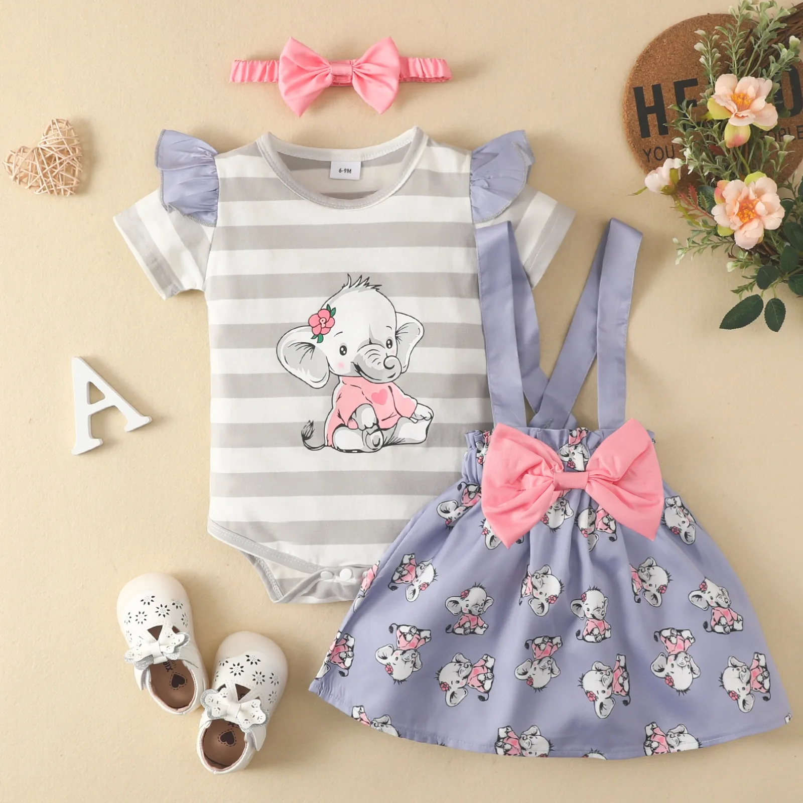 outfit for kids 3 pcs clothing set baby romper headband overall toddler girls dress baby girl clothes