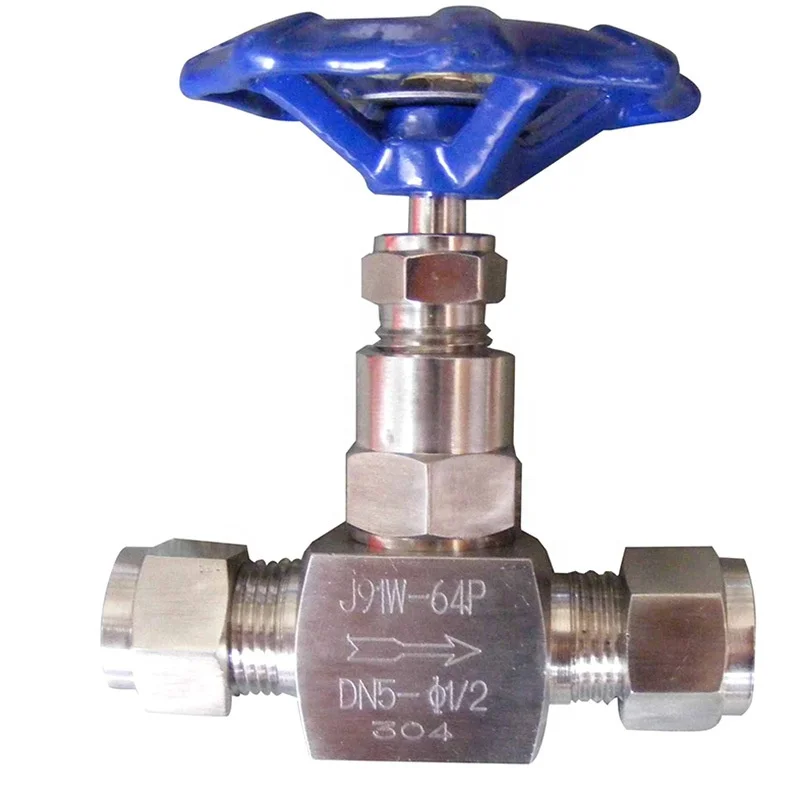 Double Ferrule Needle Valve J91W Card Sleeve Needle Valve Standard General Manual Oil Temperature Gauge Stainless Steel Dn6~40mm