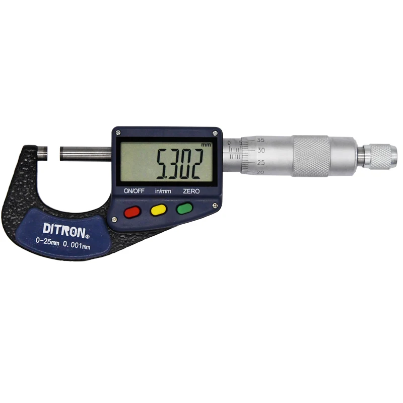 DITRON Digital Micrometer 0.001 mm 0-25mm/25-50mm Electronic Outside Micrometer With Scale Line Micrometer Gauge Measuring Tool