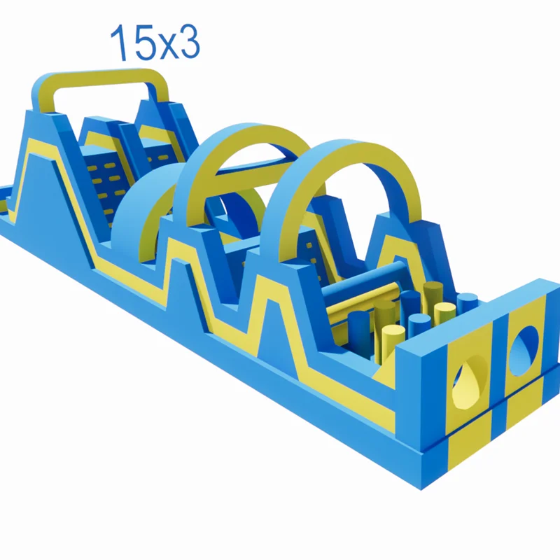 Outdoor large inflatable land obstacle children crossing carnival castle slide rock climbing outdoor trampoline