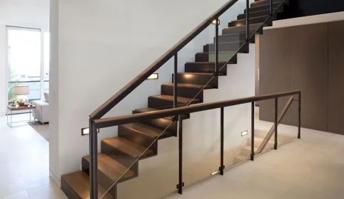 Wood Luminous Led Light Handrail For Stairs