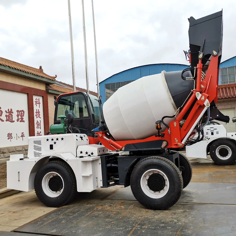 High Productivity Fully Automatic Cement Concrete Mixer Self Loading Mobile Mini Concrete Mixer Prices For Sale