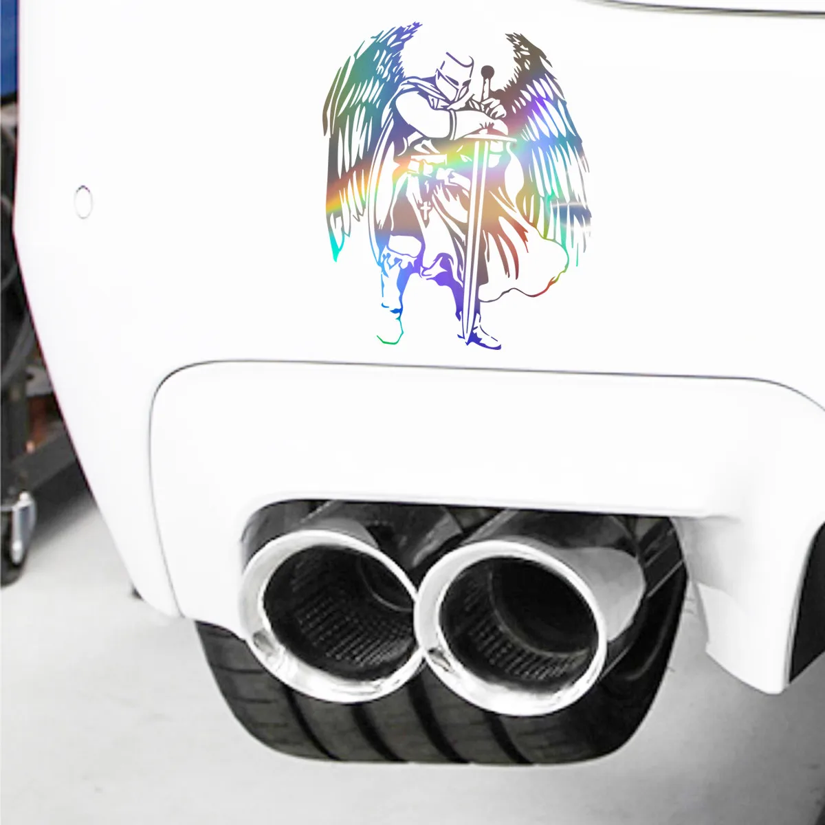 Knight Angel Car Laser Sticker Truck Bumpe Auto Window Door Room Wall Vinyl Decal Gift Die Cut Decals Laptop Window Glass