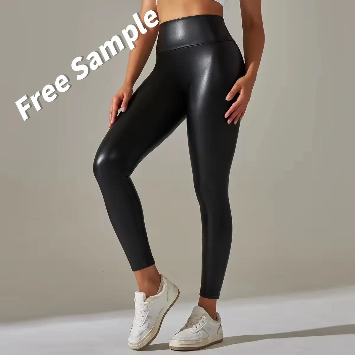 Plus Size 5XL Womens Sexy Black High Waist Pants Pu Leather Long Yoga Leggings Skinny Pants