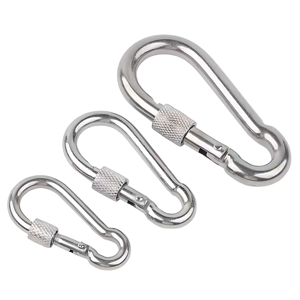 DIN5299 Stainless Steel Carabiner Carbine Snap Hook Spring Buckle Key Ring carabine Heavy Duty For Camping hiking