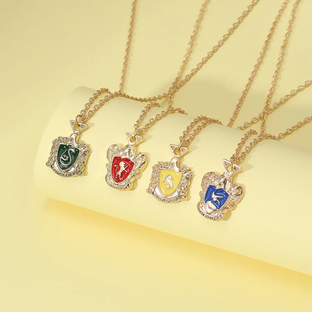 New Harry Potter Academy Medal Alloy Dripping Oil Diy Pendant Fashion Jewelry Necklace For Men Women