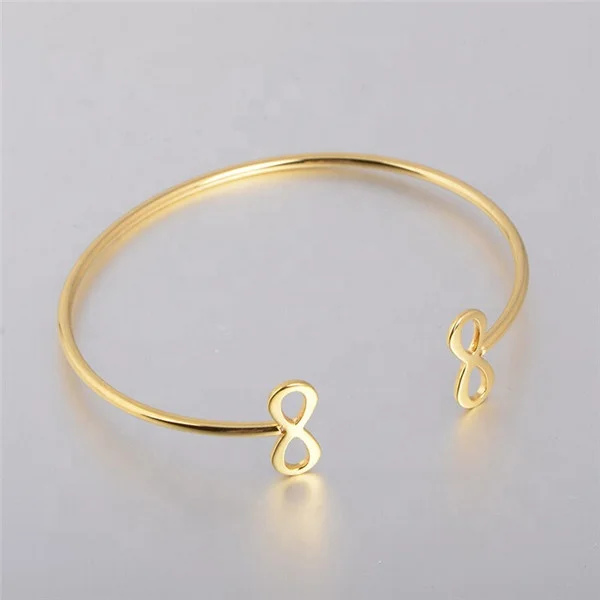 Yiwu Aceon Gifts for men women new silver color stainless steel fashion cuff bangle bracelet MK Letter Bangle