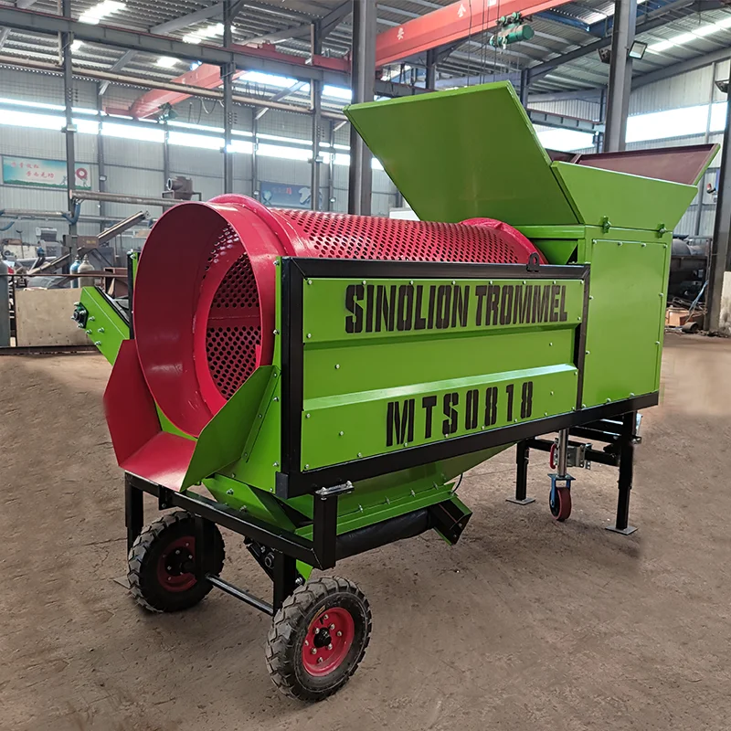 Best Price Black Dirt Trommel Screener Mobile Soil Vibrating Screen for Compost topsoil drum screen